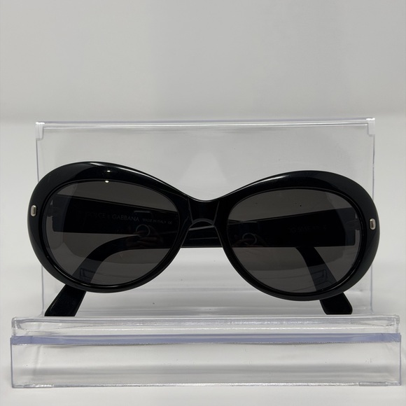 Dolce & Gabbana Accessories - ❌ SOLD ❌ Dolce & Gabbana Glossy Black Oval Sunglasses EUC